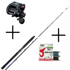 Kit de Peche Shimano Technium Deep Drop & Moulinet Plays 4000 A avec Tresse Daiwa 1500m