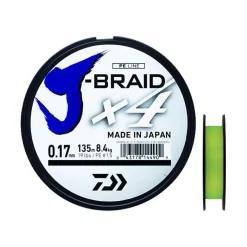 Tresse Daiwa J Braid X4 135m Jaune