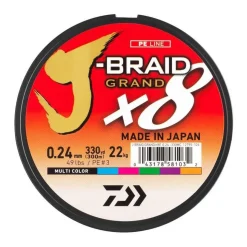 Tresse Daiwa J-Braid Grand X8 300M Multicolore