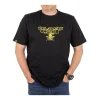 T-Shirt Black Cat Distressed Logo - Noir