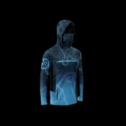 T-Shirt UV Hooded Hot Spot Design Ocean Performance Bathymetry